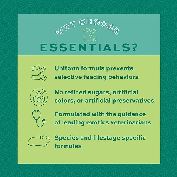 OXBOW ESSENTIALS GUINEA PIG FOOD, ADULT GUINEA PIG, MADE WITH OXBOW TIMOTHY HAY, PET FOOD PELLETS WITH VITAMIN C, SMALL ANIMAL PET PRODUCTS, MADE IN USA, HIGH FIBER, 10 LB. BAG