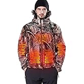 DEWBU Heated Jacket for Men with 12V Battery Pack Winter Outdoor Soft Shell Electric Heating Coat