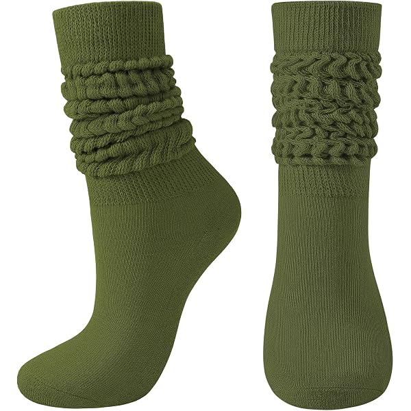 Jefferies Socks Women's Thick Ribbed Cotton Slouch Crew Socks - 2-Pair Pack, Mid Calf, Multiple Colors