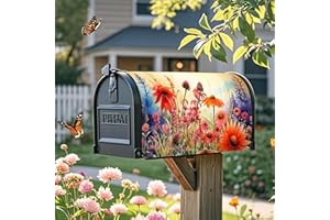 XEERRFAN Mailbox Covers Magnetic Standard Size, Printed Floral Magnetic Cover for Postbox, 18 x 21 Inch Waterproof Post Wraps Outdoor Garden Yard Home Decor (Flower)
