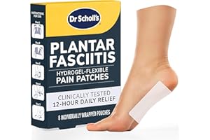 Dr. Scholl's Plantar Fasciitis Pain Patches with Hydrogel Flexible Technology, 8 Ct // Clinically Tested 12-Hour Daily Pain Relief - Contours to Your Foot - with Lidocaine & Menthol, 8 Treatments