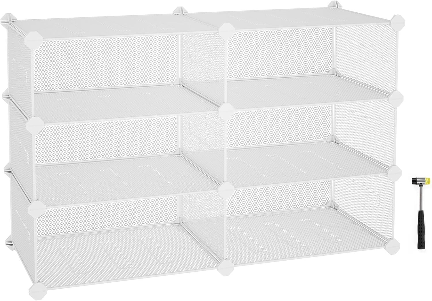 SONGMICS Zapatero con 6 Cubos, Estantería con estantes de Malla de