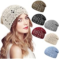 4 Pcs Women Crochet Slouchy Beanie Hat 2026 Summer Fall  display picture 2