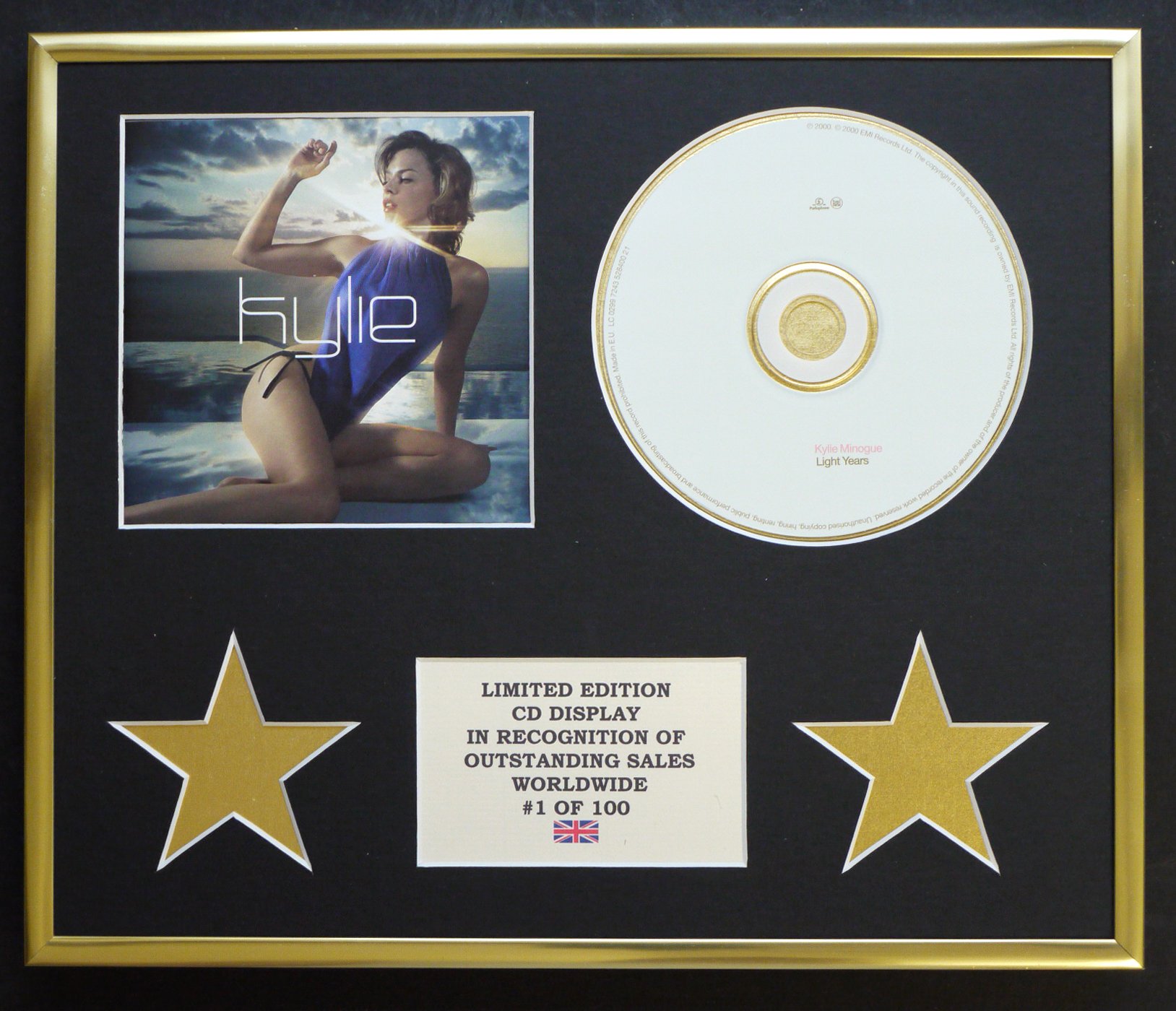 KYLIE MINOGUE/CD DISPLAY/LIMITED EDITION/COA/LIGHT YEARS