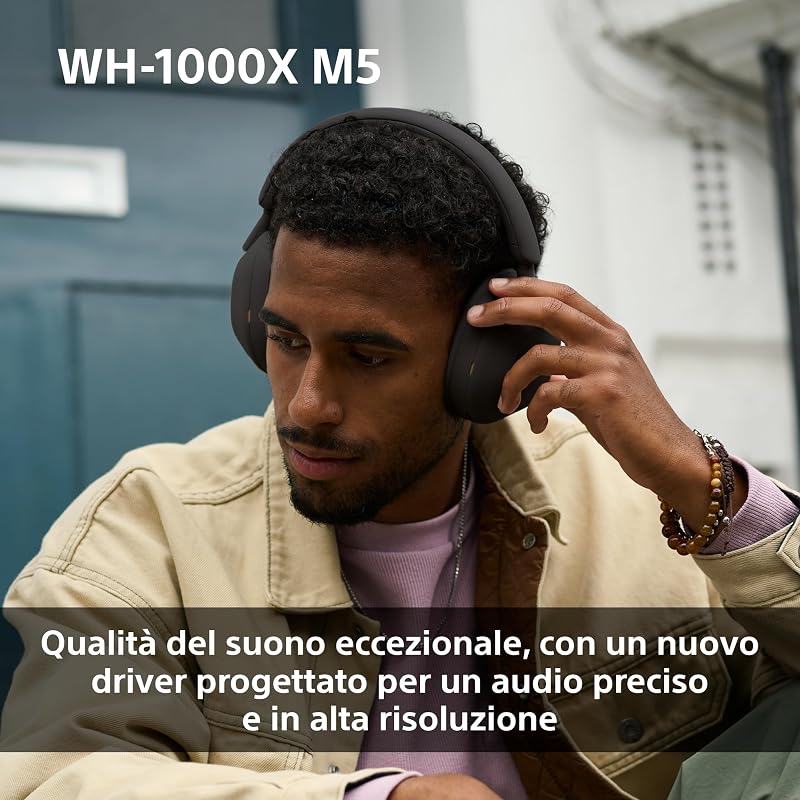 WH-1000XM5 Custodia Rigida |Cuffie Wireless Over-Ear, Noise Cancelling di Nuova Generazione con Spatial Audio, Fino a 30 Ore di Batteria, Bluetooth, Silver
