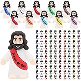 Owurha 100 Pcs Jesus Love You Mini Figures Baby Jesus Figurines in Bulk Tiny Miniature Religious Figures for Hide and Seek, Sunday School, Religious Party Favors, Baptism Gifts, Easter Egg Stuffers