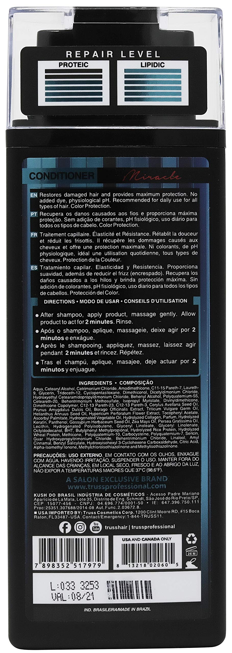 TRUSS Miracle Hair Conditioner for Women & Men - Anti-Aging & Color Protection Hair Care - Anti-Frizz & Hydrating Conditioner - Helps Restore Elasticity, Strength & Shine (10.14 oz)
