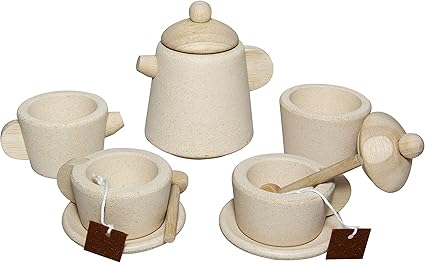Amazon.com: PlanToys Wooden Tea Set for 