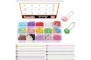 Tanstic 200Pcs 20 Colors Ball Bead Chain 4.72 Inch Ball Chain Ball Chain Keychain Dog Tag Chain Colored Bead Keychain with Co