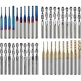 Genmitsu 40pcs End Mills CNC Router Bits, 1/8" Shank | CNC Cutter Milling Carving Bit Set Including 2-Flute Flat Nose &amp; Ball Nose, Nano Blue Coat &amp; Titanium Coat, MC40A
