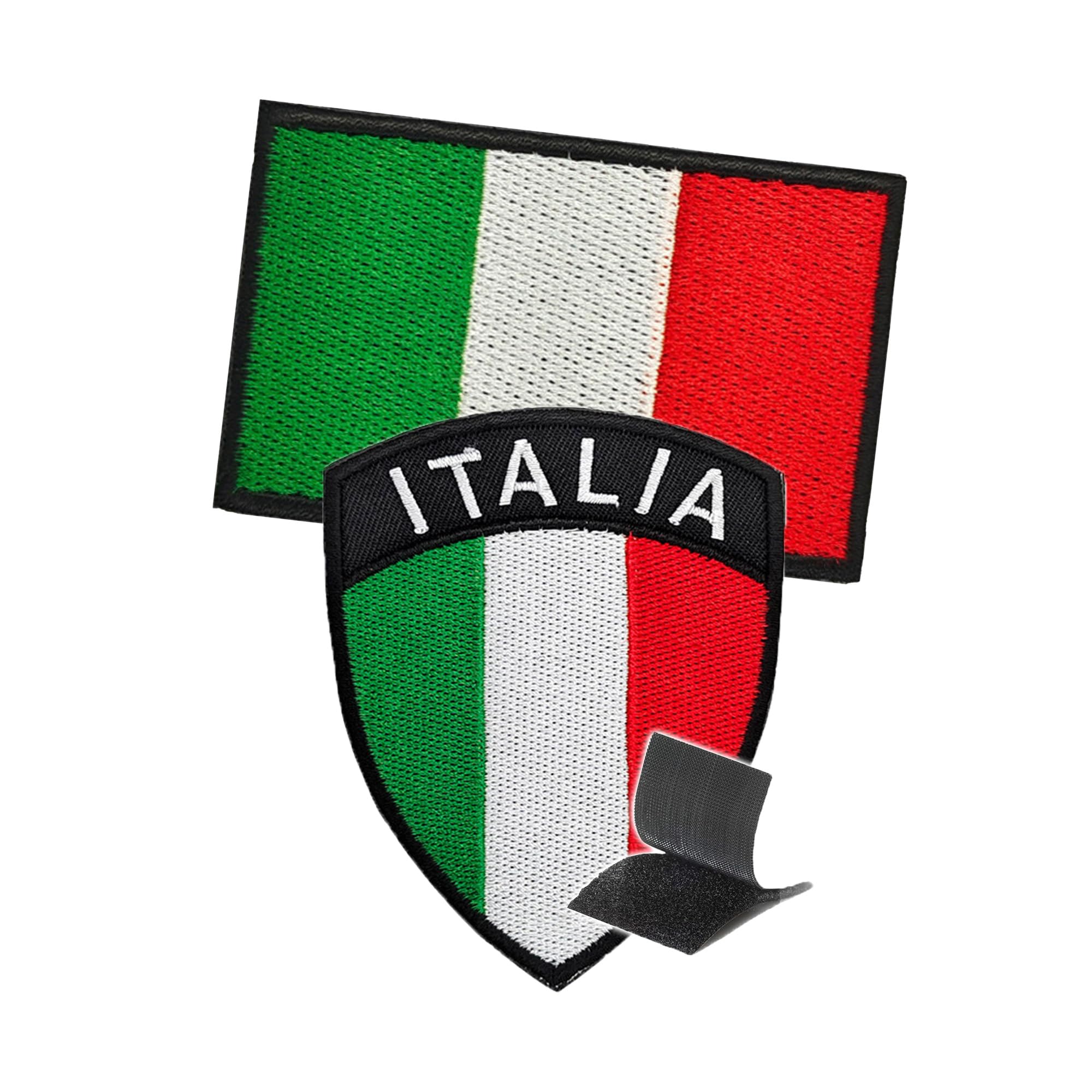 Pack 2Pcs Patches Italy Patch Flag Patches Hook and Loop Patch Backpack for Clothing Bag Backpacks Dog Harness Army Aesthetic Italian Flag