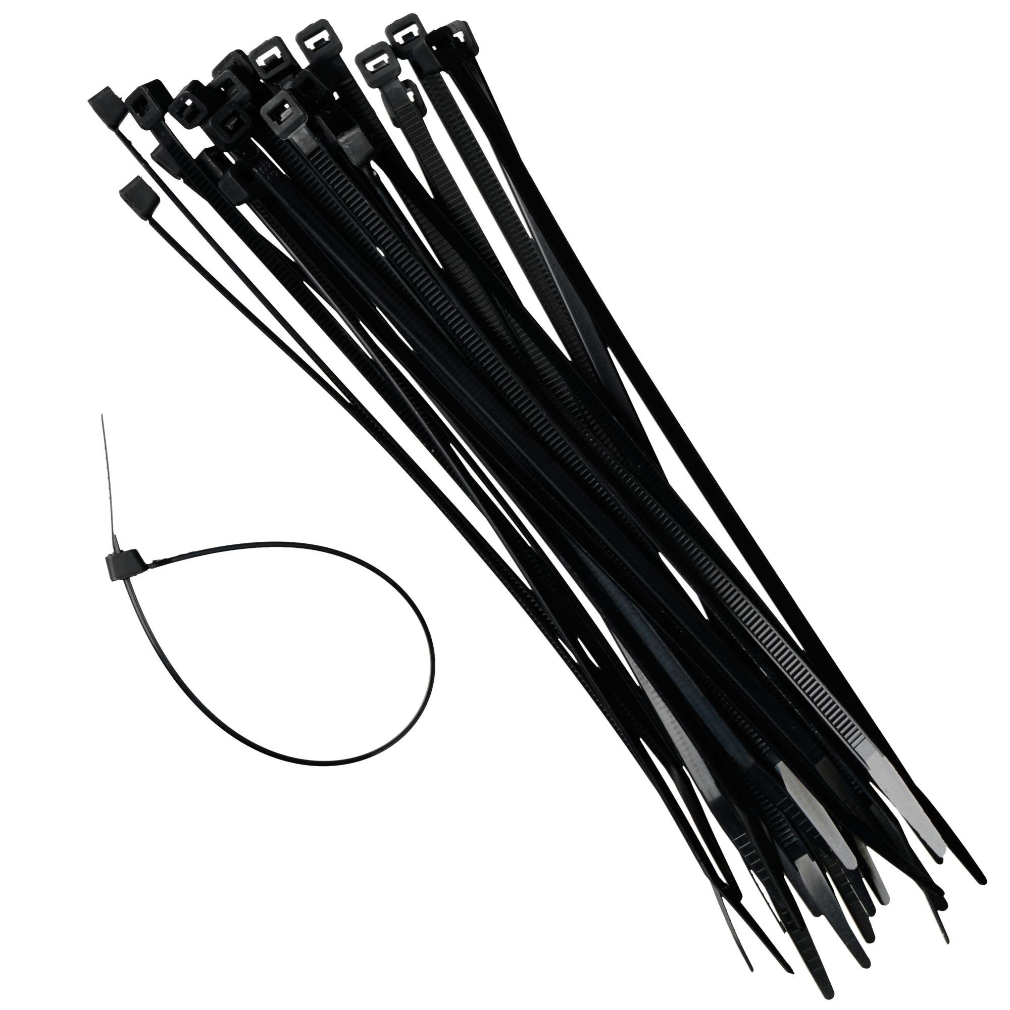 Cable Ties,300mm x 4.5mm,100 Pack,Black,Self Locking Zip Ties