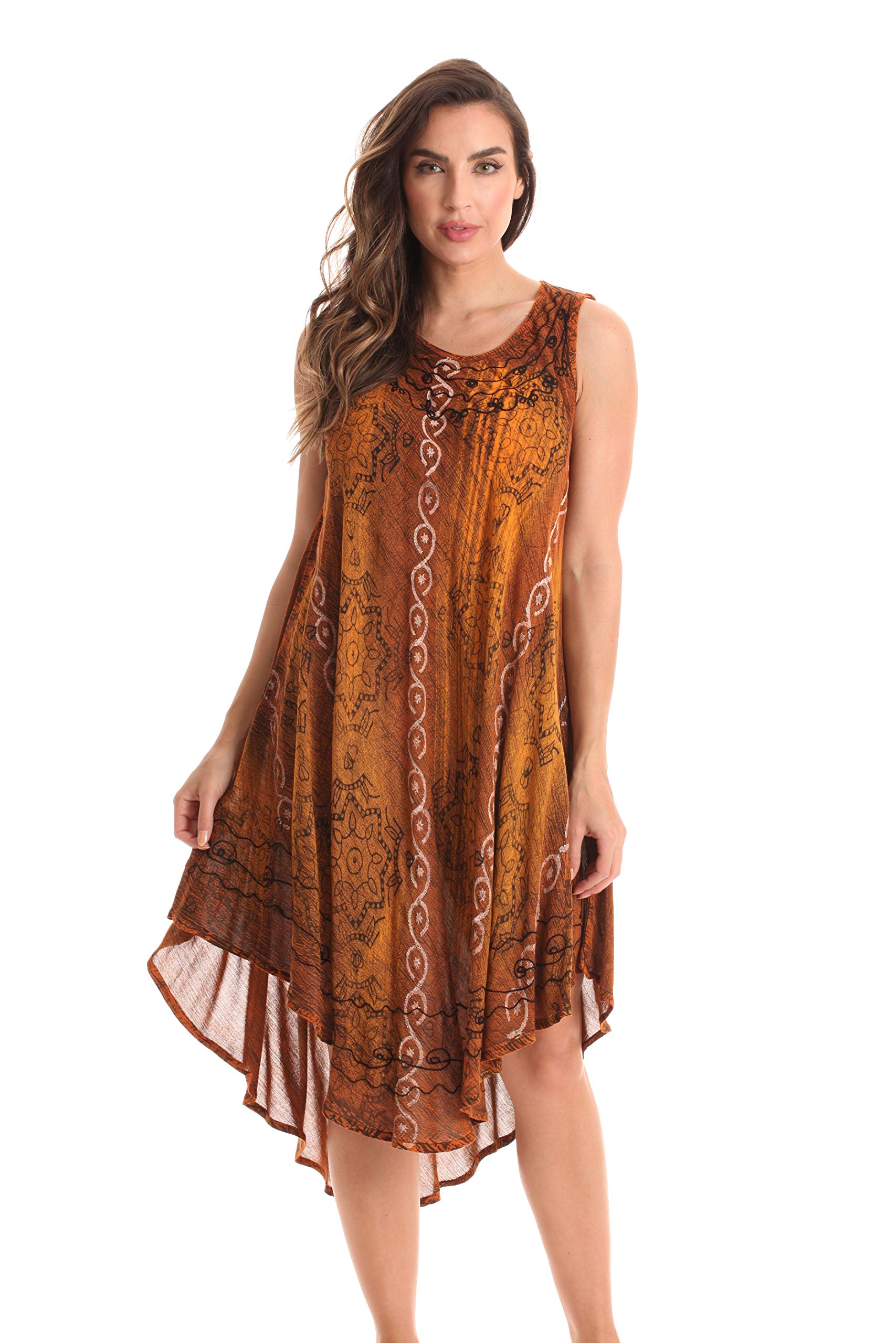 Riviera Sun Women's Plus Size Sleeveless Lightweight Rayon Summer Dress