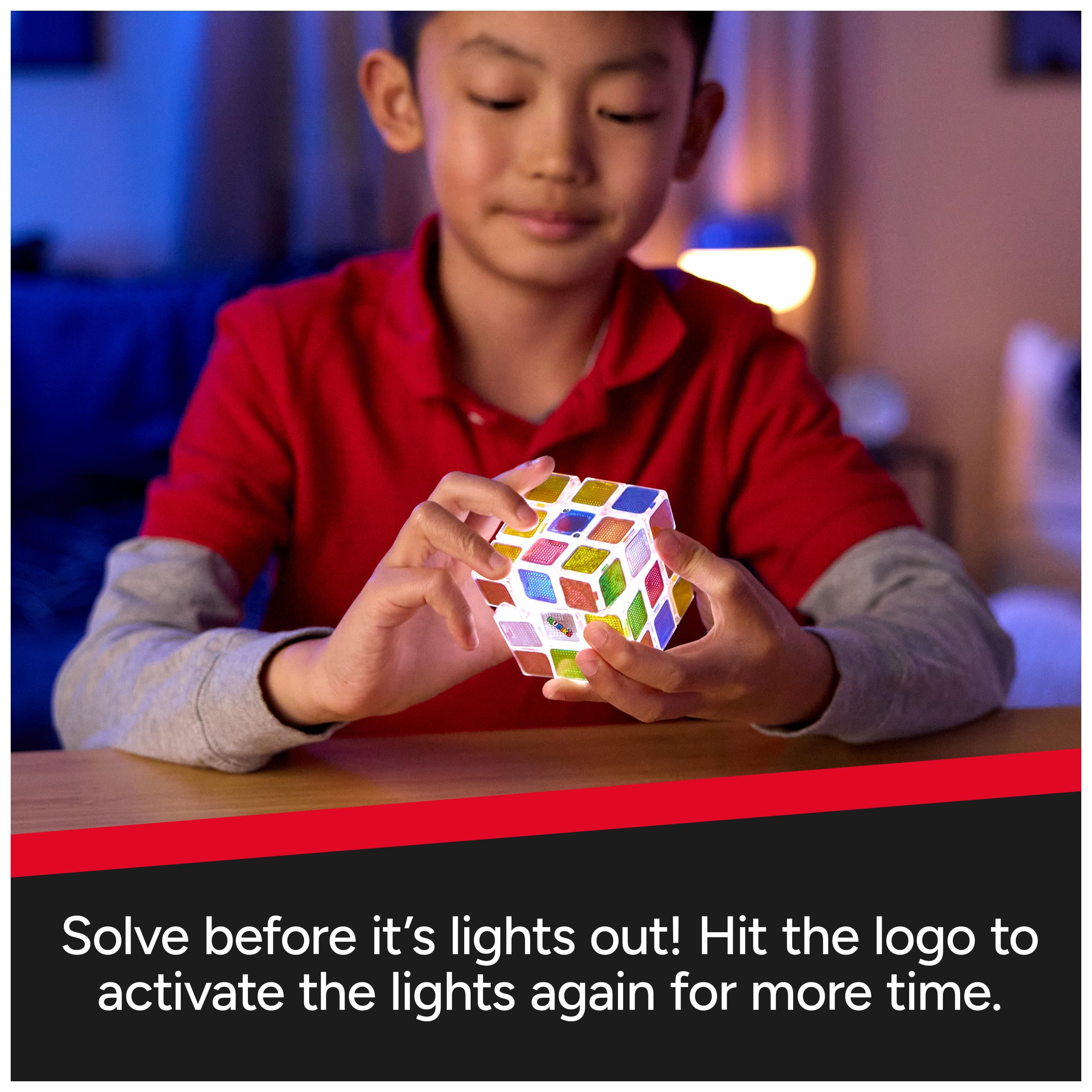 Rubik’s Cube, Pulse Cube, Light-Up Brain Teaser Puzzle for Speed Cubers, Solve The Puzzle Before The Lights Turn Off, Problem-Solving Brain Teaser & Fidget Toy, Stocking Stuffers for Ages 8 & Up