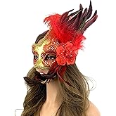 Storm Buy] Women Lady Girls Costume Venetian mask Feather Masquerade Mask Halloween Mardi Gras Cosplay Party Masque For Adult