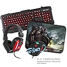 Sumvision LED Gaming Keyboard LED Gaming Mouse Gaming Headset Headphone Gaming Mouse Mat Pad Kane Pro Edition 4 in 1 Chaos Pack Keyboard, Mouse, Headphone Headset and Mouse Mat Pad 4 in 1 Bundle