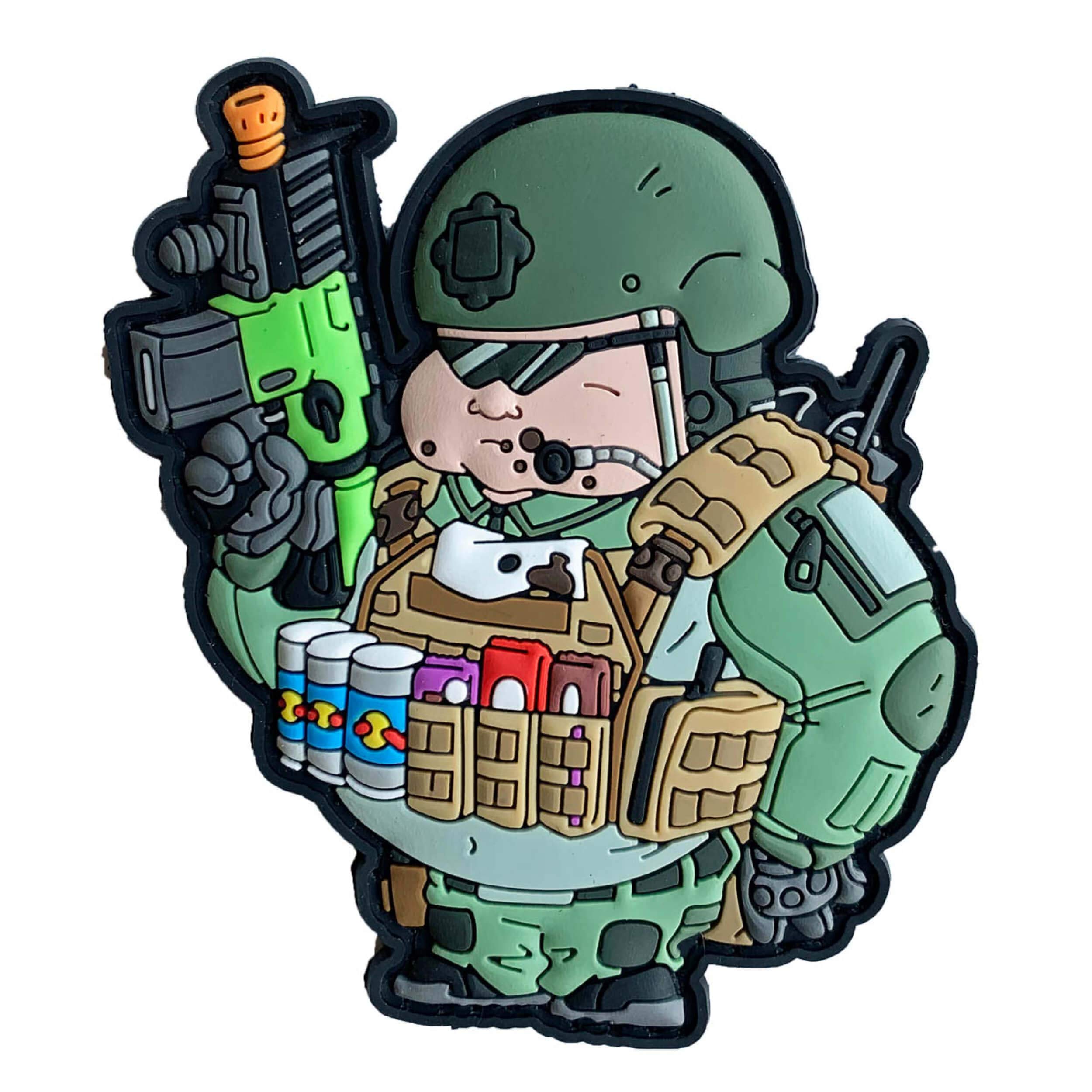 Fun Chubby Snacksofter Airsoft Officer Police Morale Patch with Hooks