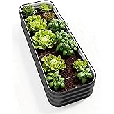 DaisyVibe Raised Garden Bed Kit, Planter Raised Garden Boxes Outdoor, Oval Large Metal Raised Garden Beds for Vegetables Flowers (Gray, 6.5ftx2ftx1ft)