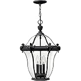 Hinkley San Clemente Traditional Three Light Large Outdoor Hanging Lantern, Museum Black