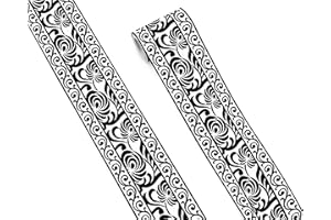FLFK Mirror Border Peel and Stick - Black and White Wallpaper Borders Decal Trim Floral Pattern 4" x 240"