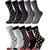 GLENMEARL Mens Dress Socks 10 Pack Funny Combed Cotton Dress Socks for Men - Fun Patterned Colorful Novelty Funny Socks