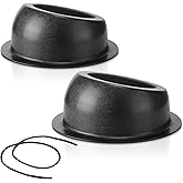 Amylove Universal Angled Speaker Enclosures Pods, Black, Hole Cut | Surface Mount, with Rubber Strip, 6.5 Inch Speakers or Smaller Custom Mount Door Kick Panel Rear Deck