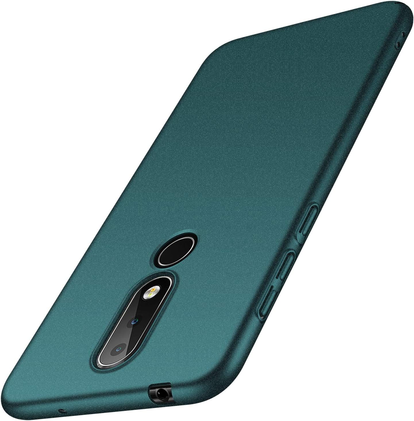 Kqimi Case for Nokia 6.1 Plus [Ultra-Thin] Hard Plastic PC Premium Material Full Protection Cover for Nokia 6.1+ (5.8 inch) 2018 (Gravel Green)