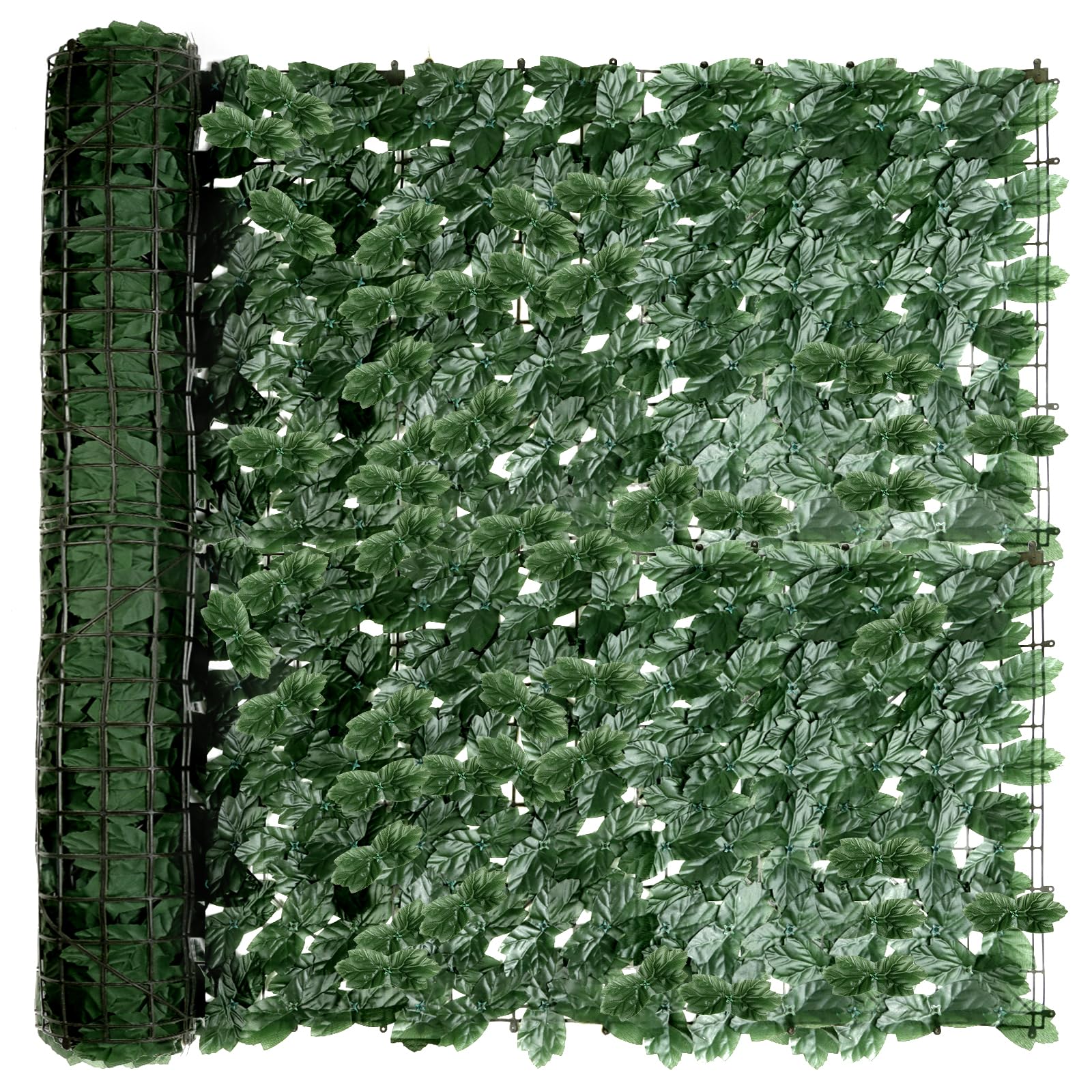 REOVE Artificial Ivy Privacy Fence Screen, Artificial Hedge Fence Green Leaf Ivy Screen Plant Wall Fake Grass Decorative Backdrop for Privacy Protection Home Balcony Garden