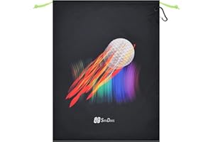 SANDIAN, Golf Shoes Pouch Bag, Packing Storage Bag, Drawstring Rope Closures, Sublimation Dye Prints, Durable PU Coatings, Weather Resistant, Large Capacity, Carabiner Included (SP74)