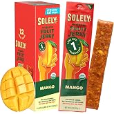 Solely - Organic Mango Fruit Jerky - 12 Individually Wrapped Fruit Strips - Fruit Leather Made from Dried Fruits - Healthy Snacks, Vegan - 0.8oz (23g)