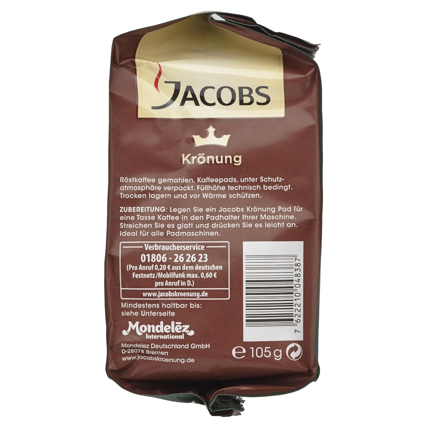 Jacobs Kronung Crema Pads Kraftig 16 Pads 105 G Amazon De