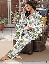 SHESHOW Pajamas for Women Set Long Sleeve Button