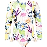 Girls Long Sleeve Swimsuit - UPF 50+ Chlorine Resistant Open Back Girls' Swimwear | Size 6-12