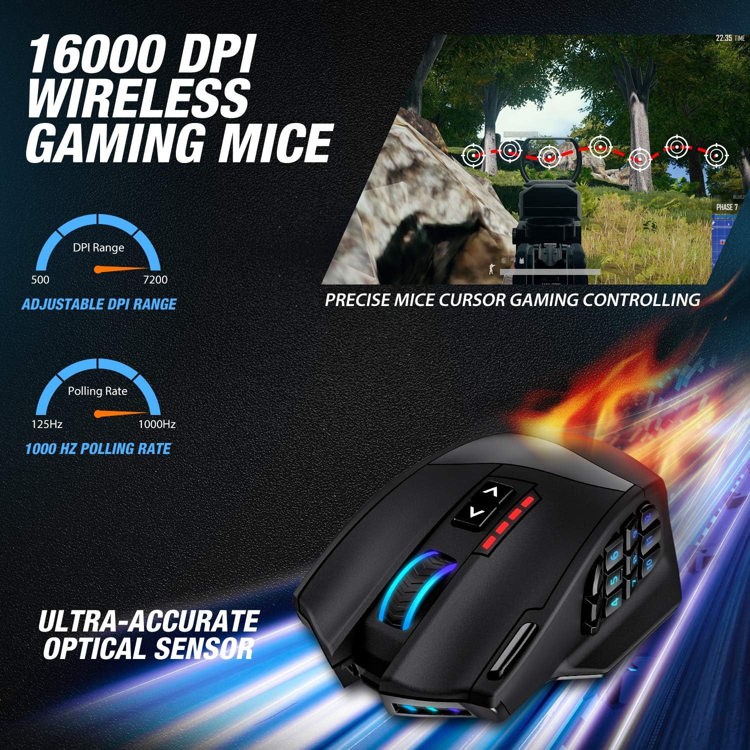 Amazon Com Utechsmart Venus Pro Rgb Mmo Wireless Gaming Mouse