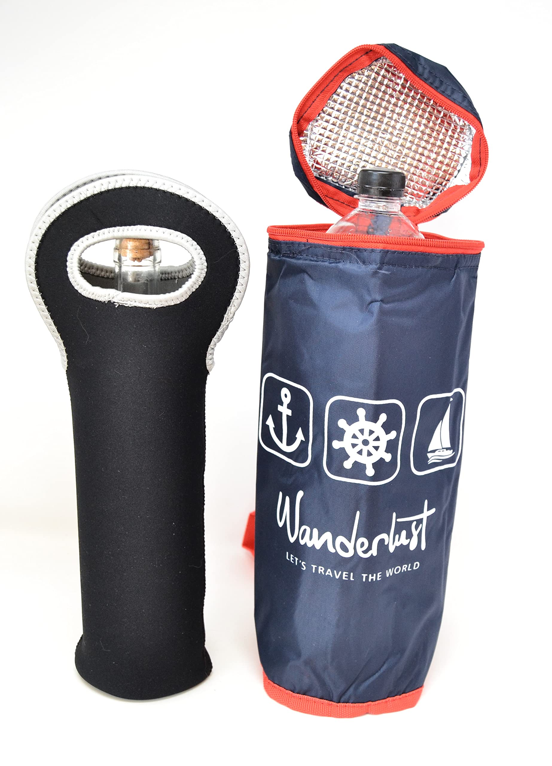 Blue 4L Total Cooler 2LTR 2 Litre Bottles with Wine Cooler Cover 1.5LTR XXL Portable Flexible Cooler for Beach Camping Thermal Bag Camping Cooler