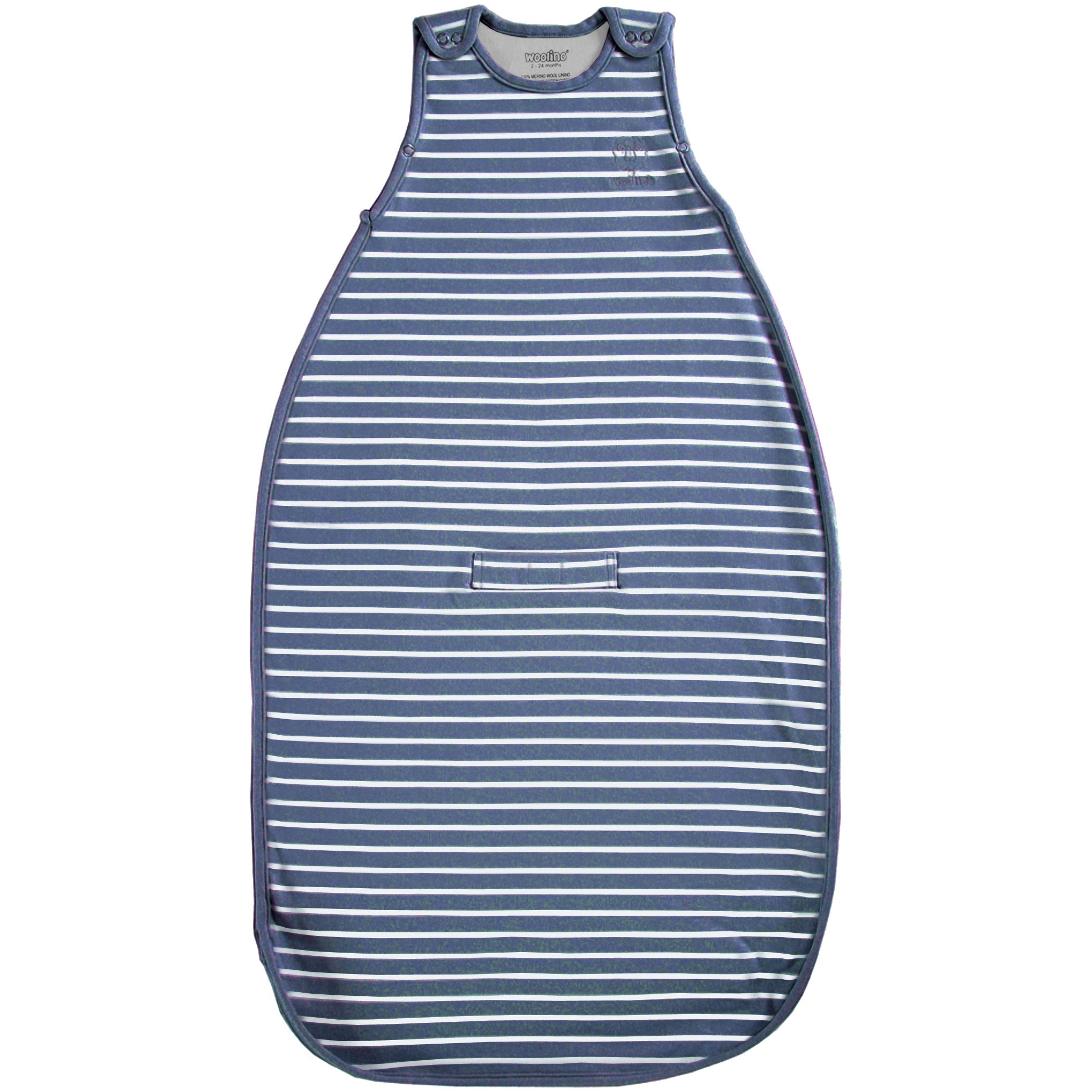 Woolino Ultimate 4 Season Baby Sleeping Bag - Merino Wool Baby Sleep Sack, Organic Cotton Outer, Temperature Regulating Year Round Wearable Blanket, Adjustable Universal Size 2-24 Months - Navy Blue