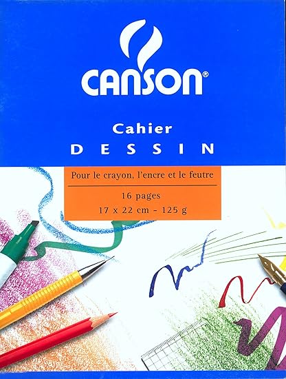 Canson Cahier A Dessin 17x22 16 Pages Uni Amazon Fr Fournitures De Bureau