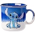 Silver Buffalo Disney Lilo and Stitch Ohana Means Family Reactive Glaze Ceramic Camper Mug, 20 Ounces
