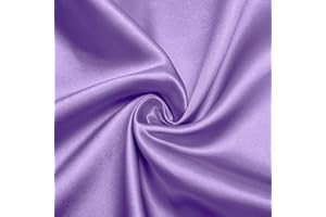 Horbaunal Lavender Satin Fabric 60 Inch Wide by The Yard, Soft Charmeuse Satin Fabric for Wedding Dress, DIY Craftings, Costumes, 1 Yard