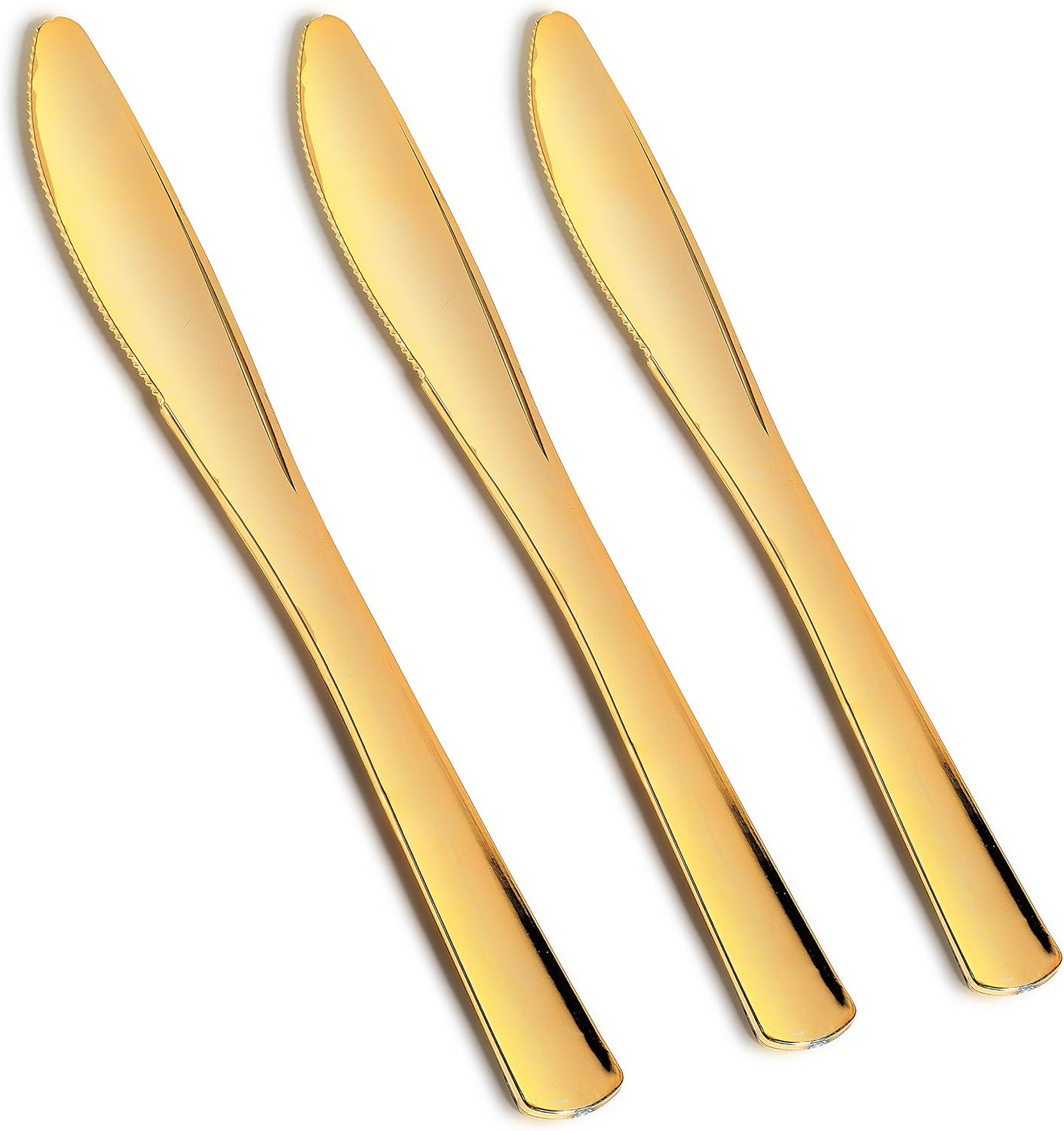 100 Disposable Gold Knives Looks Like Gold Plastic