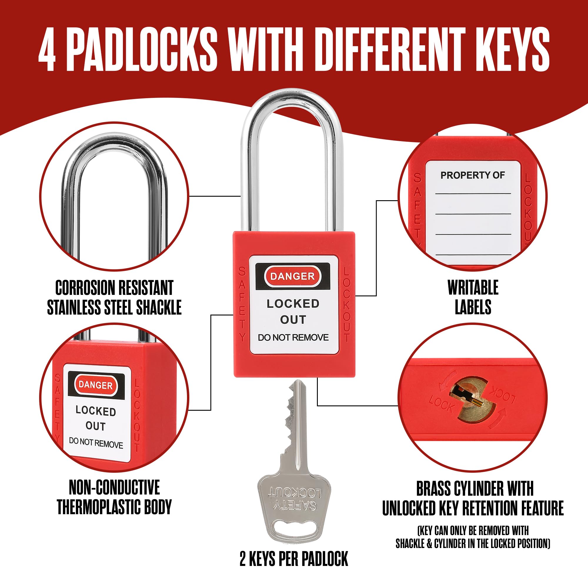 Mua Houseables Lockout Tagout Kit, Lockout Kit, 72 PC Set, Lock Out Tag ...