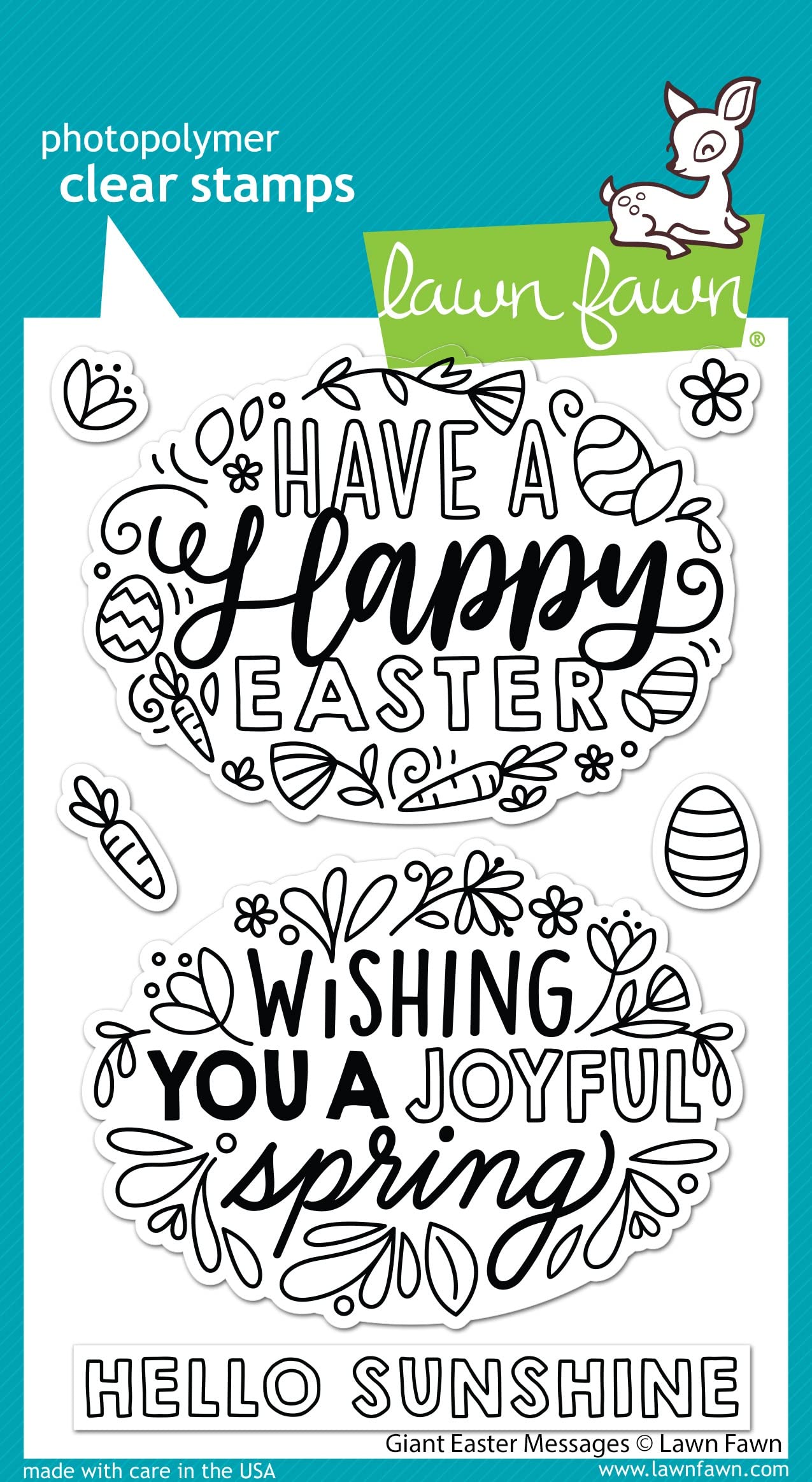 Lawn Fawn Clear Stamps 4"X6"-Giant Easter Messages