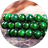 Bidyingvic Natural Semi Precious Beads 100pcs 8mm Round Gemstones Beads for Jewelry Making Green Agate