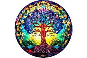 mrpwnle Diamond Painting Kits for Adults - DIY Tree of Life Diamond Art Kits, 5D Stained Glass Tree of Life Diamond Painting Kit,Full Drill Rhinestones Gem Art and Crafts Home Decor 12x12inch