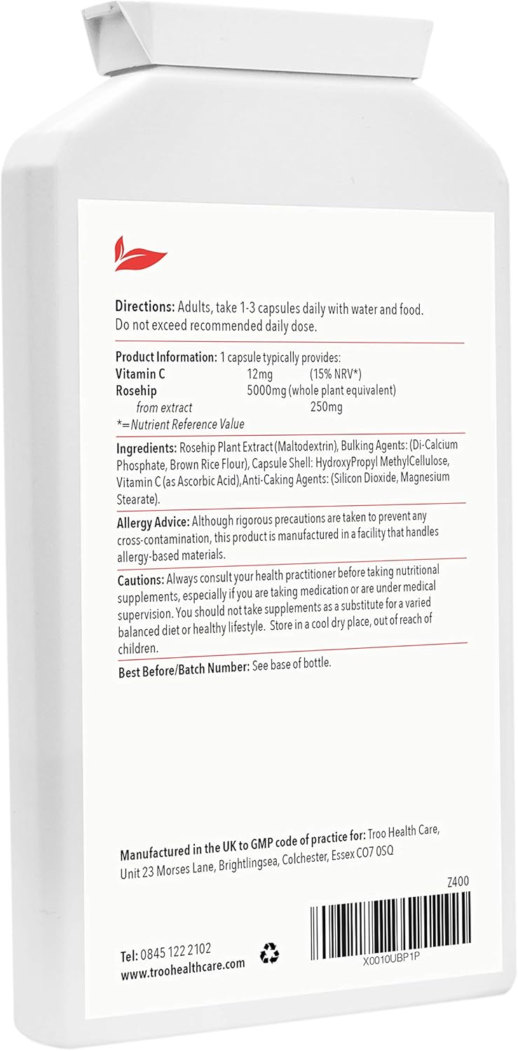 Troo Health Care Rosehip Supplements 5000mg with Rosacanina and Vitamin C to Support Bones, Cartilage and Collagen Formation - Image 3