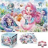 Jumbo Floor Puzzle for Toddlers & Kids Ages 3-5, 48-Piece Mermaid and Underwater Large Jigsaw Puzzle with Educational Fun, Great Gift for Boys & Girls Ages 4-8