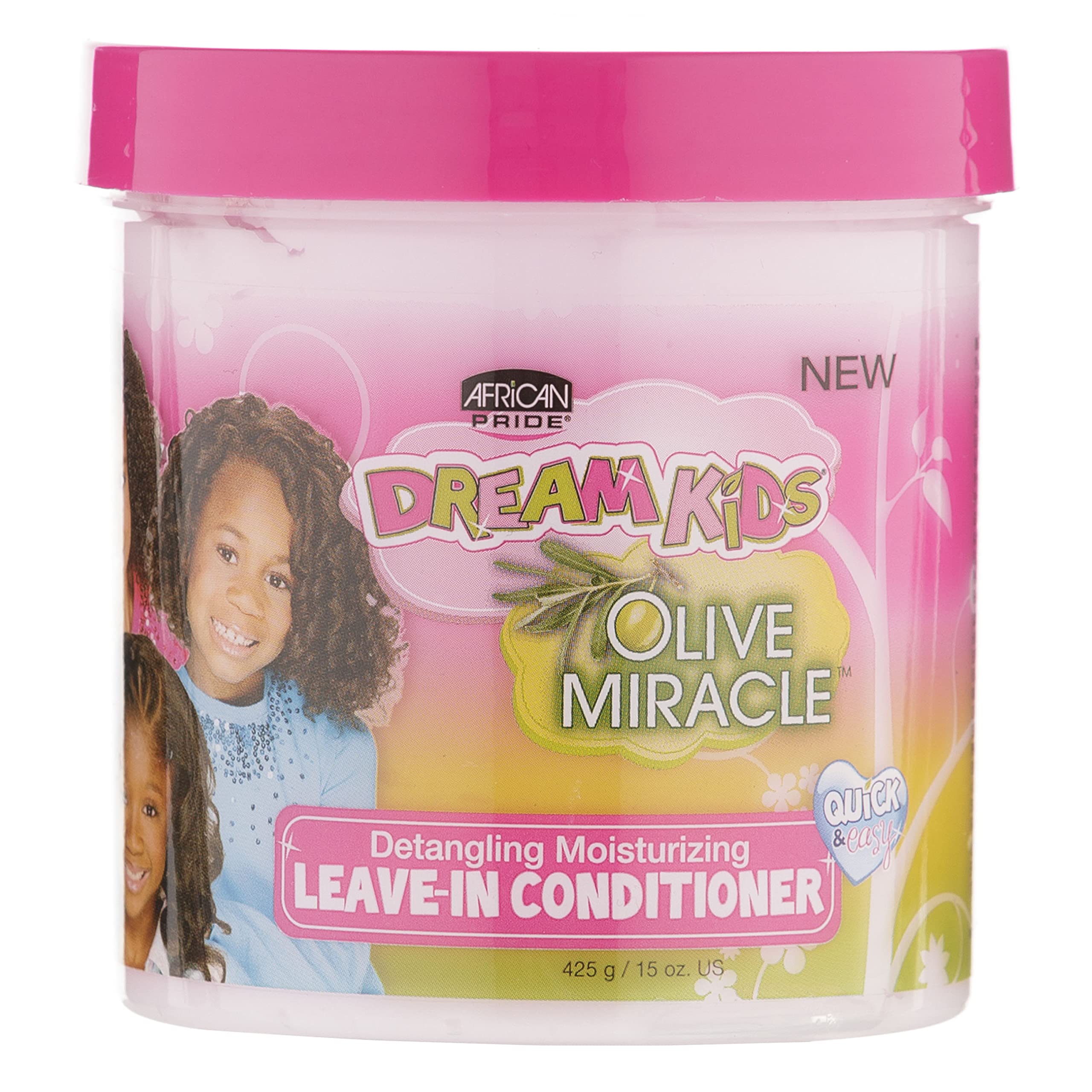 African Pride Dream Kids Olive Miracle Detangling Moisturizing Leave-In Conditioner, 425 gram