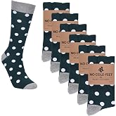 No Cold Feet Green Men&rsquo;s Dress Socks - Patterned &amp; Colorful Mid Crew Socks | Green Patterned Style | Fun Socks for Men with Knitted Elastic Cuff | Double Stitched Toe | Groomsmen Wedding and Work