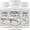 Liposomal Calcium AKG Supplement 1500 MG (Alpha-Ketoglutaric Acid), High Absorption, More Effective Than AAKG, Ca AKG for Longevity, Age Defense, Cellular Energy, Metabolic Function, 180 Softgels