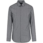Armani Exchange Mens Stretch Cotton Poplin Button Down Shirt